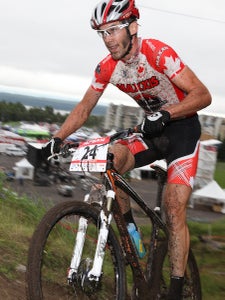 Canadian XC champion Geoff Kabush hung on for a strong third-place finish.