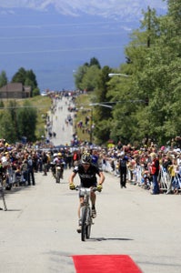 Armstrong crossed the line with a flat tire