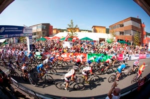 The men's marathon course covered 64 miles and threw about 12,000 feet of climbing and descending at riders. Photo courtesy UCI