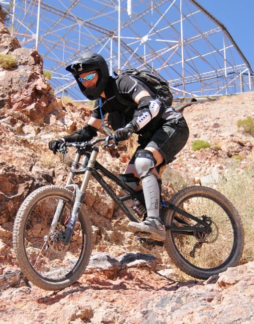 The Canfield Brothers Formula 1 Jedi is a downhill frame featuring 7.75 inches of vertical travel and 2.5 inches of rearward travel. Canfield's unique suspension system is designed to improve back wheel speed through repeated hits. CHECK OUT MORE PHOTOS IN THE SLIDESHOW BELOW<br /> Photo by Seth Lightcap