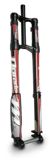 Updates for 2010 include an improved two-chamber, large-volume, low-pressure air spring which simplifies set-up and optimizes fork performance. 