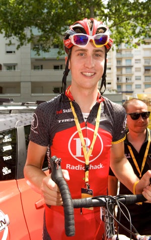 Stage 10, 2010 Tour de France: Young Mr. Phinney paid a visit to Radio Shack at the start.