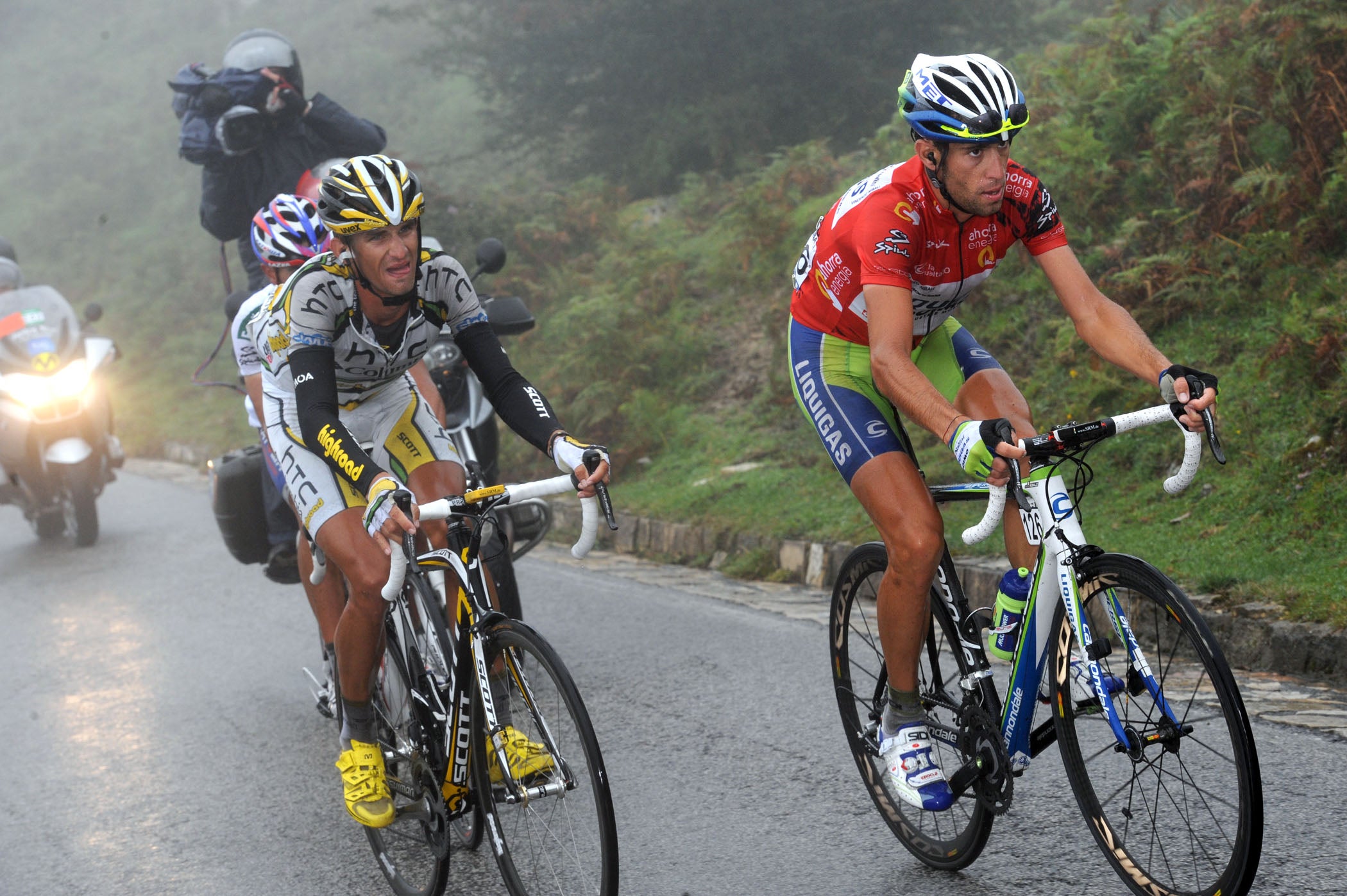 2010 Vuelta a Espana, stage 15, Nibali, Velits and Rodriguez
