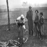 1934 Paris-Roubaix, Georges Speicher fixes flat 1934 Paris-Roubaix, Georges Speicher fixes flat
