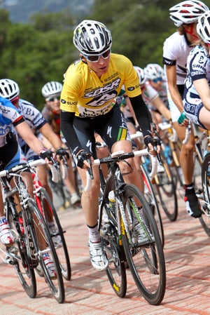 2011 San Dimas Stage Race, Amber Neben in the leader's jersey