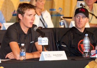 Amgen Tour of California, 2011. Andy Schleck at news conference Amgen Tour of California, 2011. Andy Schleck at news conference