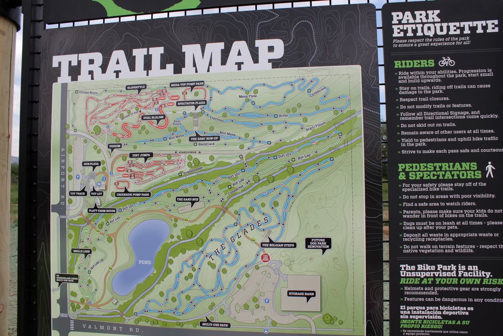 Valmont Bike Park opening 2011: The map