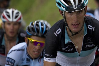 Contador between Frank and Adny Schleck on stage 12 2011 Tour de France, stage 12