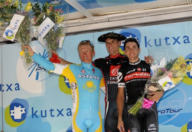 The 2010 podium: Alexander Vinokourov, Luís León Sánchez and Carlos Sastre. Photo: Graham Watson | <a id="www.grahamwatson.com" href="http://grahamwatson.com">www.grahamwatson.com</a> 