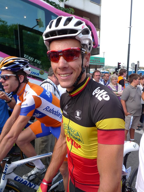 All smiles 2011 Clasica San Sebastian, Philippe Gilbert at the start