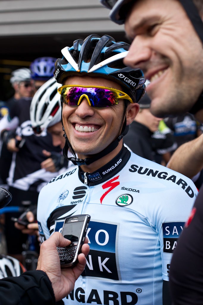 Contador said he would likely return with Bjarne Riis to Saxo Bank, citing unconditional support from the team. Photo: Robertson/VeloDramatic