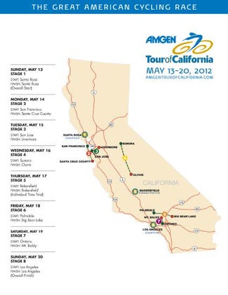 2012 Tour of California route
