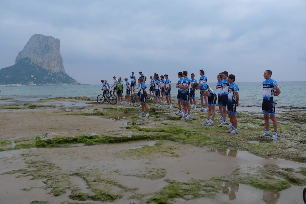 Garmin-Barracuda lines up for a team portrait Wednesday in Calpe, Spain. Photo: Andrew Hood