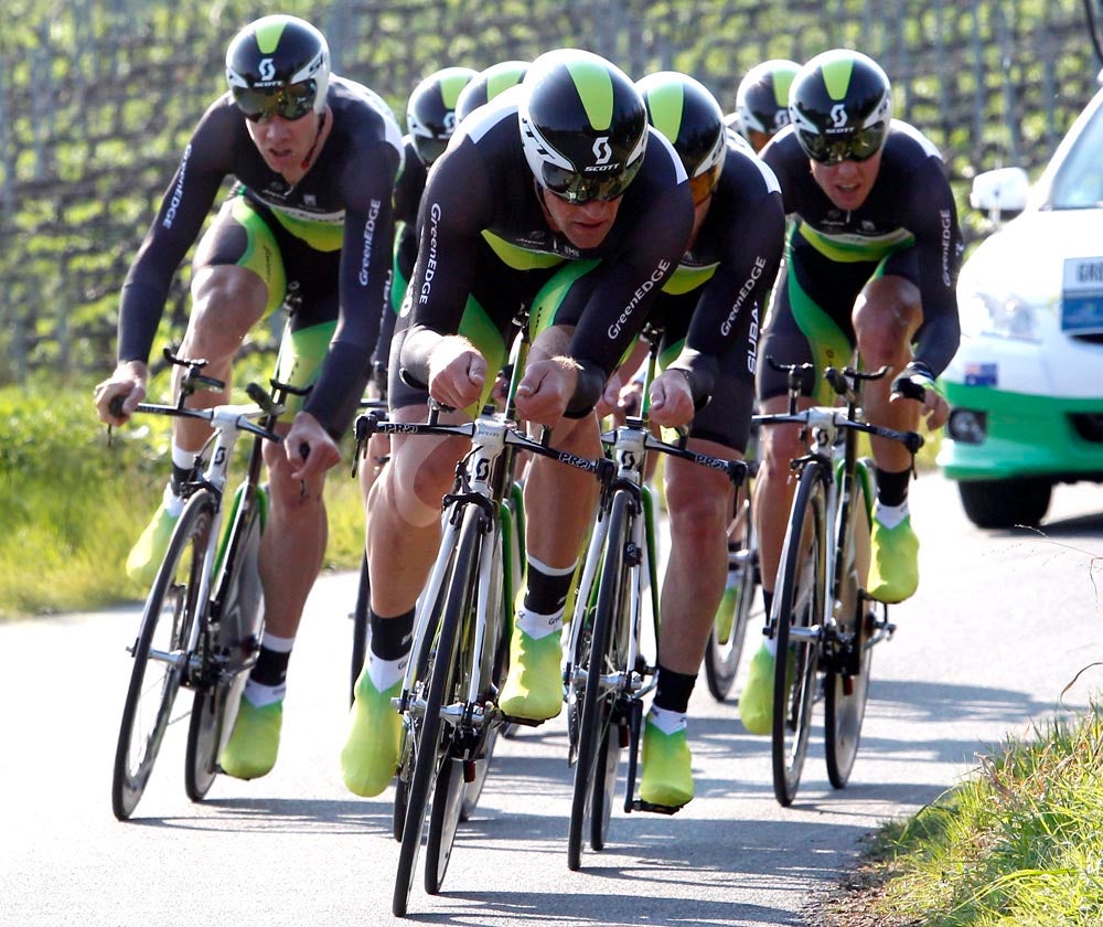 GreenEdge won its first day of racing in Europe, in the TTT at Tirreno-Adriatico, and will bear the name of Orica.