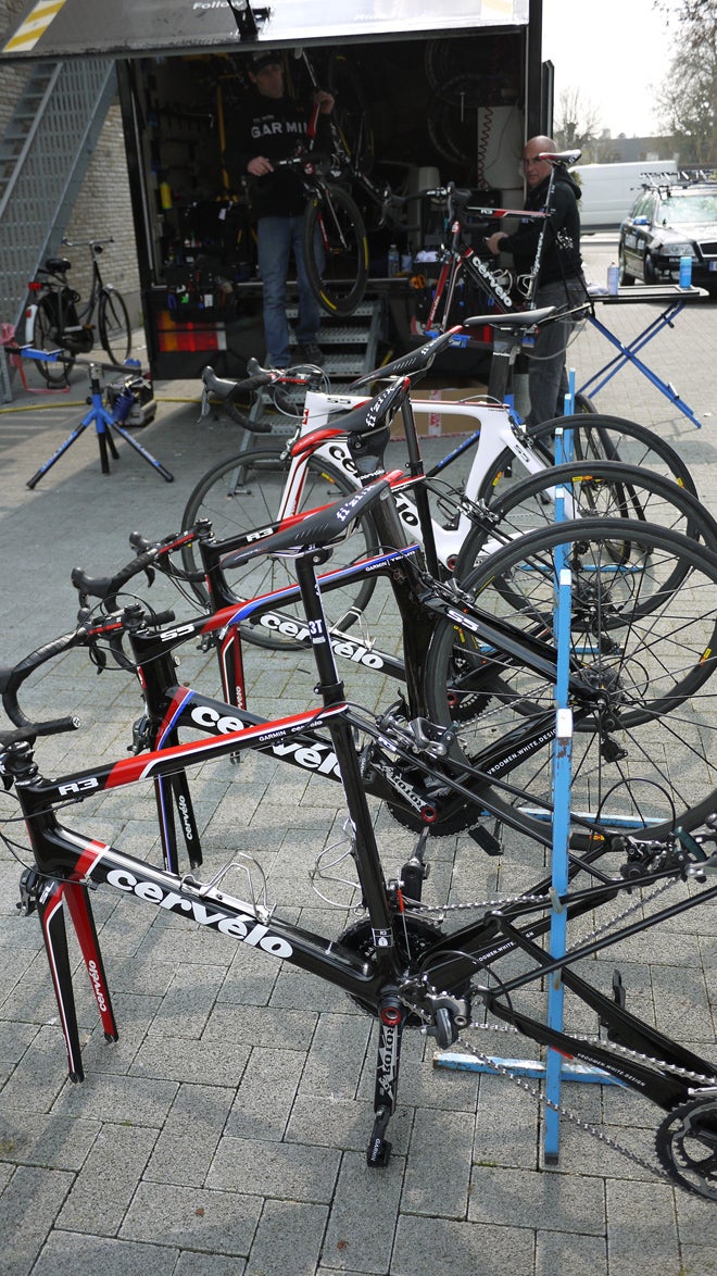 Garmin-Barracuda's Cervélo’s R3 Mud for the 2012 Paris-Roubaix
