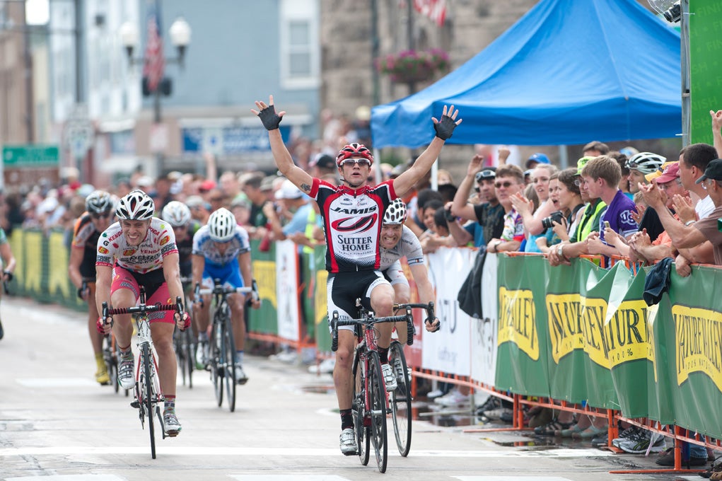 Borrajo easily takes the sprint over his breakaway companions. Photo: Casey B. Gibson | <a href="http://www.cbgphoto.com">www.cbgphoto.com</a>