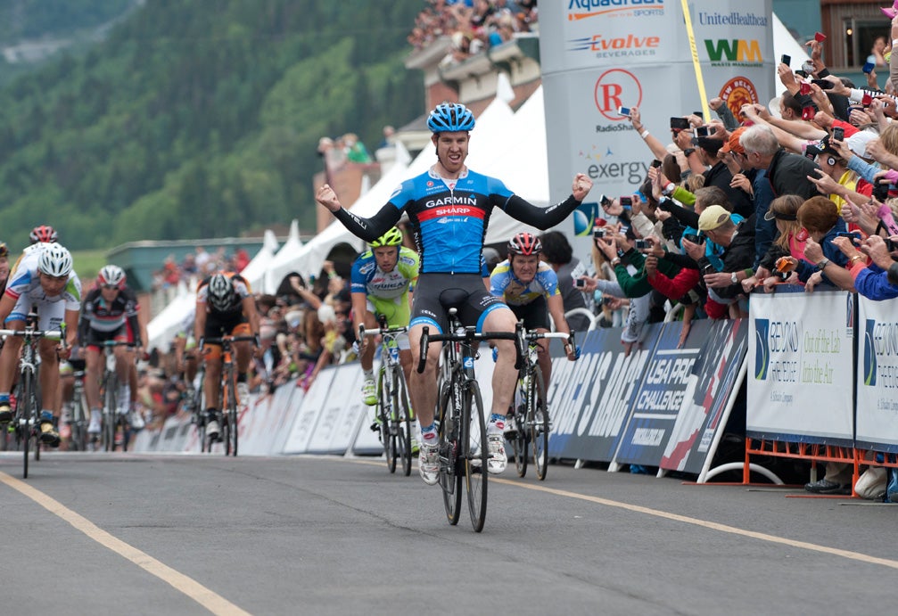 Tyler Farrar wins stage 1 of the USA Pro Challenge in Telluride. Photo: Casey B. Gibson | <a href="http://www.cbgphoto.com">www.cbgphoto.com</a>