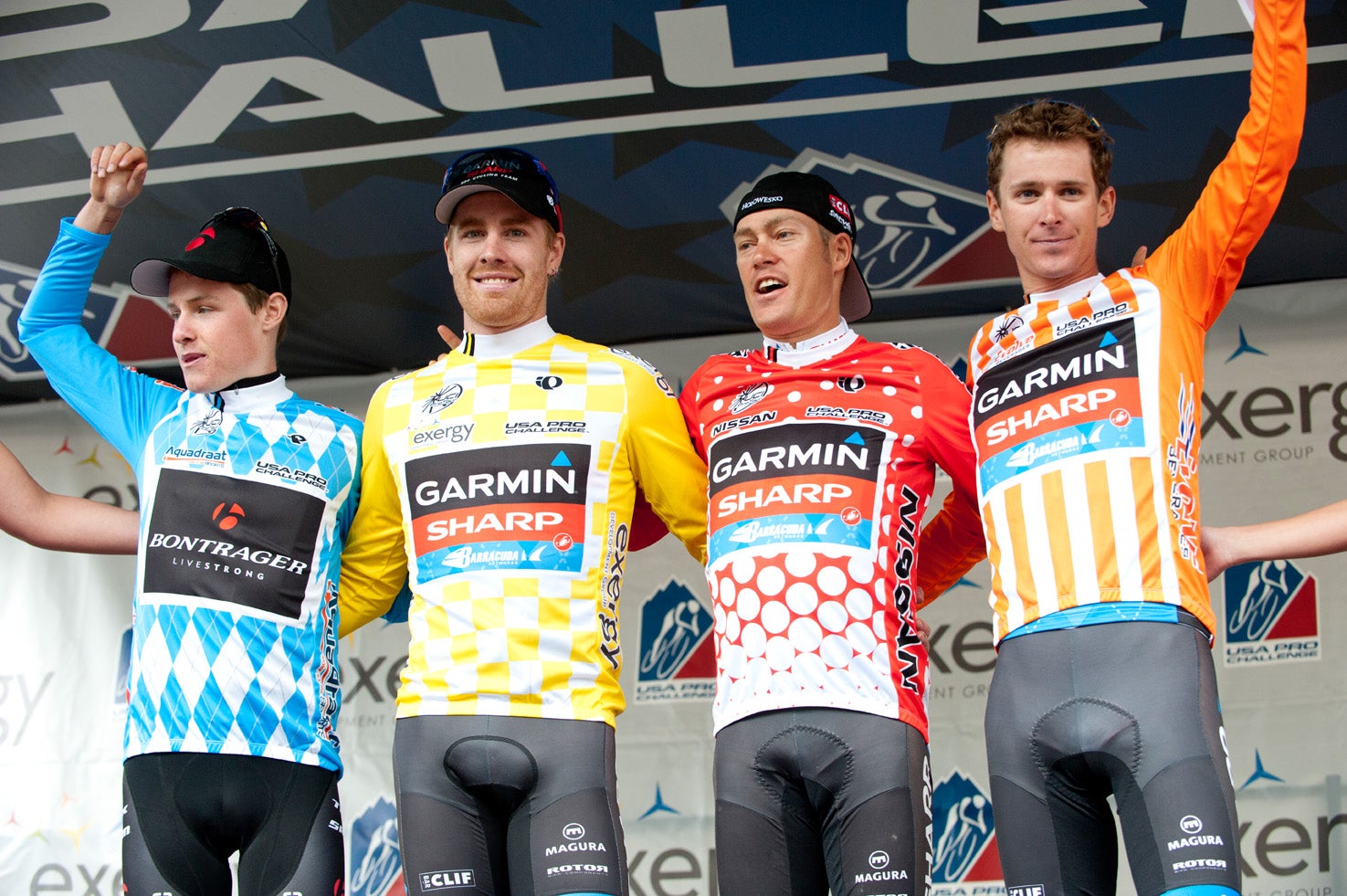 Garmin collected four of five jerseys on stage 1, but Bontrager-Livestrong's Gavin Mannion snagged the one for the best young rider. Photo: Casey B. Gibson | <a href="http://www.cbgphoto.com">www.cbgphoto.com</a>