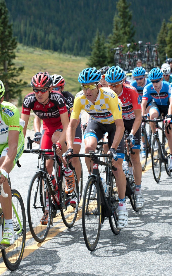 Race leaders van Garderen, Vande Velde and Danielson in the chase of Voigt. Photo: Casey B. Gibson | <a href="http://www.cbgphoto.com">www.cbgphoto.com</a>