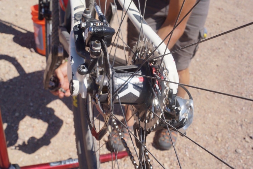 Kappius hub user and devotee Christoph Sauser says the Kappius freehub sounds like a "swarm of bees!" He calls the dead space before the hub locks up "the black hole" and says he won't race on any other hub now that he's found one that gives him "no more black hole." Photo: Lennard Zinn | Singletrack.com