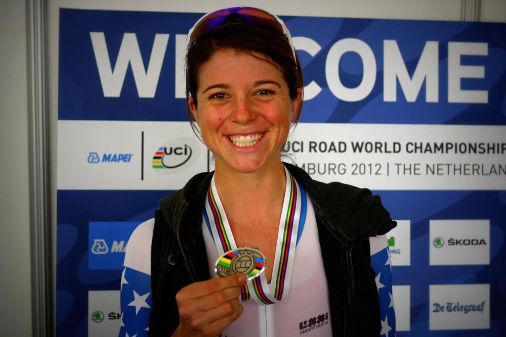 Evelyn Stevens earns silver in the worlds time trial and is looking ahead to Saturday's road race. Photo: Gregor Brown | VeloNews.com