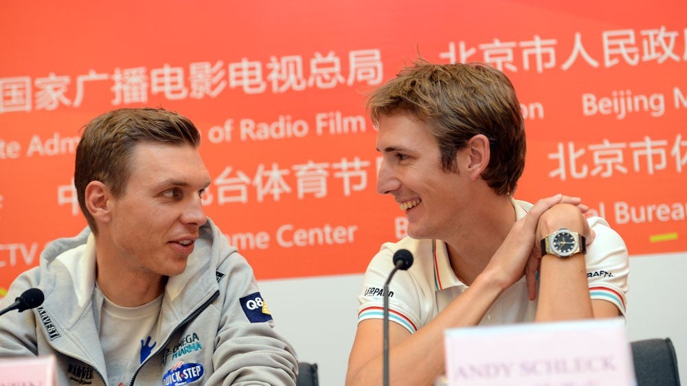 Andy Schleck and Tony Martin have shared injury plagued seasons en route to the finale in Beijing. Photo: Graham Watson | <a id="www.grahamwatson.com" href="http://grahamwatson.com">www.grahamwatson.com</a>