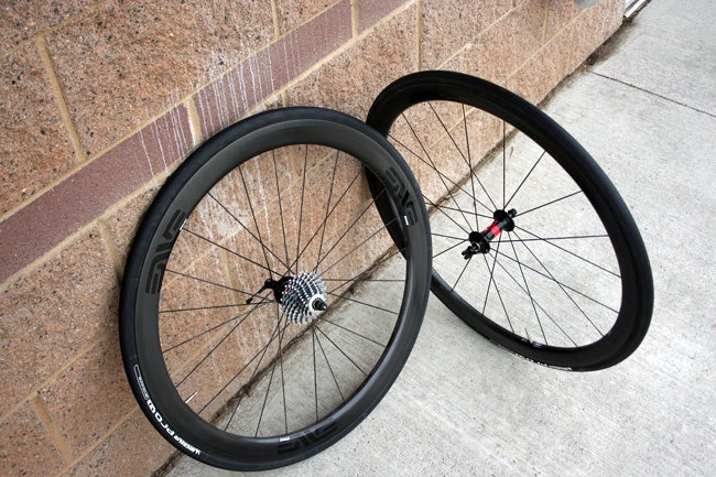 The ENVE SES wheels are the most stealthy-looking wheelset we've ridden. Photo: Logan VonBokel | VeloNews.com