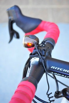 The headlight mounts to the handlebars with zip ties. Not elegant, but not a deal breaker for this tester either. Photo: Caley Fretz | VeloNews.com