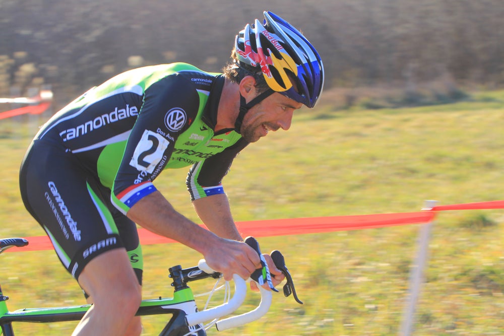 Tim Johnson rebounds from Friday's DNF to win Saturday's second round of the Jingle Cross. Photo: Jeff Corcoran