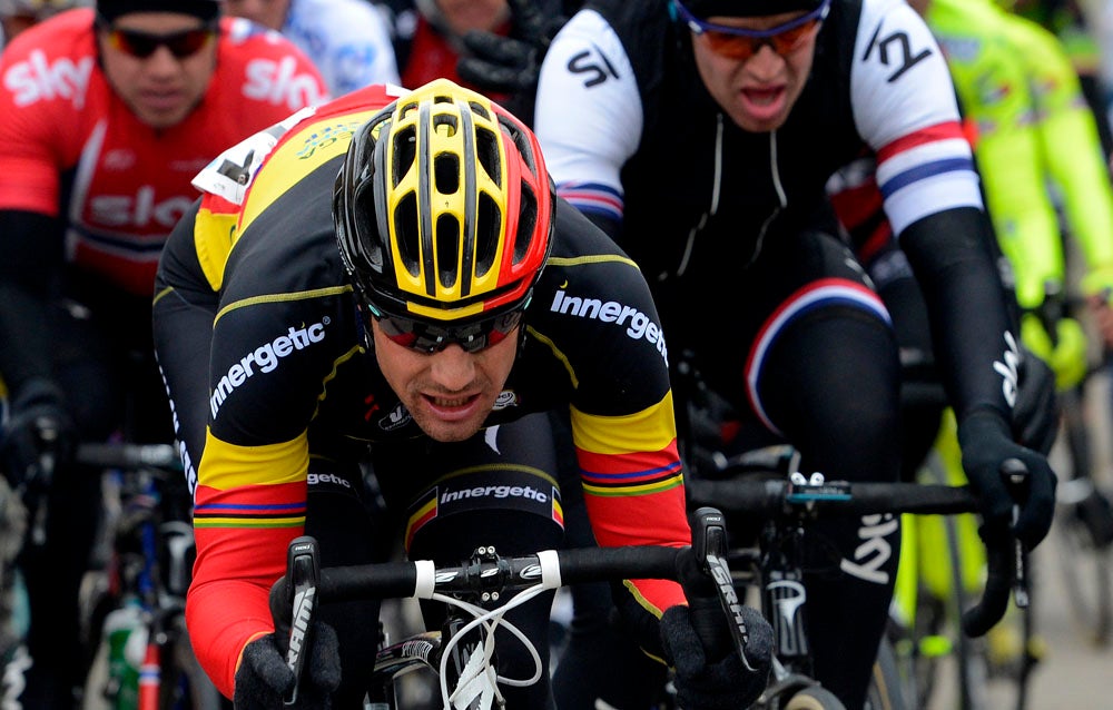 Tom Boonen says he felt empty halfway through Omloop Het Nieuwsblad and will skip Kuurne-Brussel-Kuurne. Photo: Dirk Waem | AFP