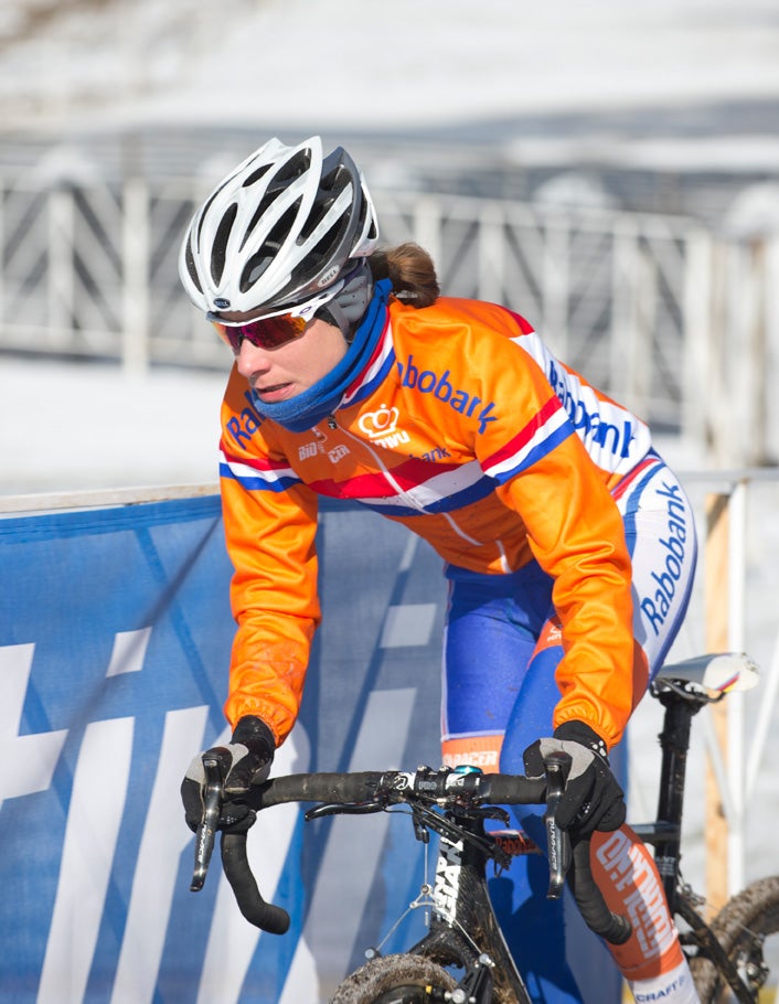 Marianne Vos bundles up for a ride on the circuit. Photo: Casey B. Gibson | <a href="http://www.cbgphoto.com">www.cbgphoto.com</a>