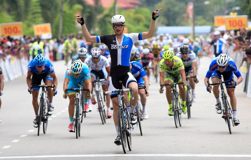 Theo Bos won the bunch kick to open Blanco Tour de Langkawi account on Thursday. Photo: VeloNews.com