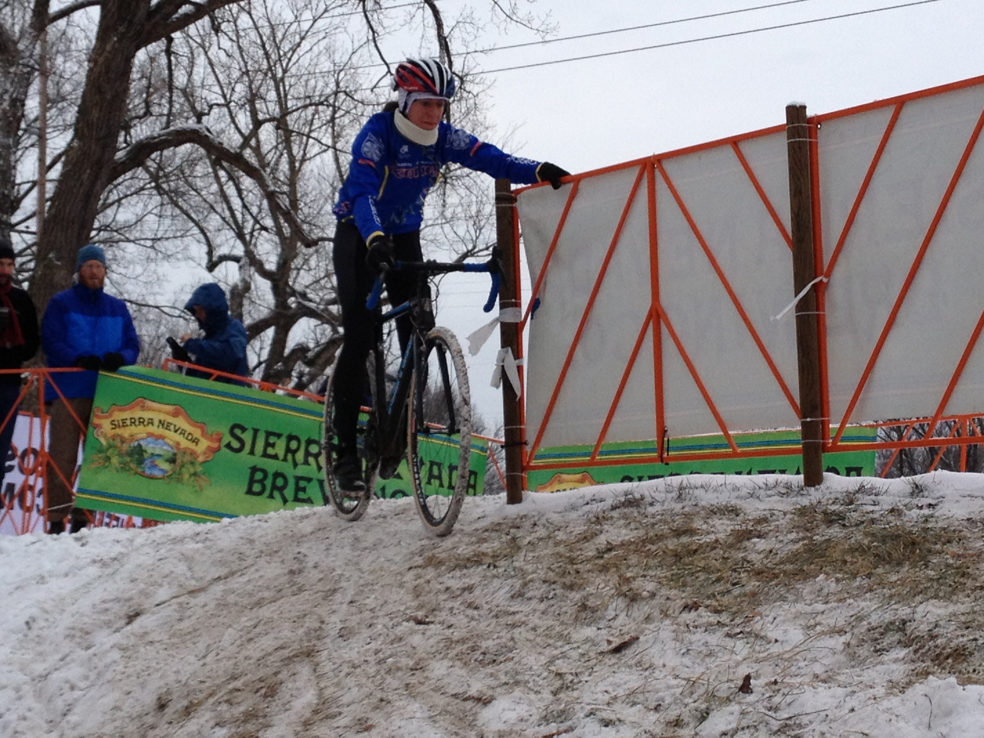 European champion Helen Wyman recons the off-camber 180 early Saturday morning. Photo: Brian Holcombe | VeloNews.com