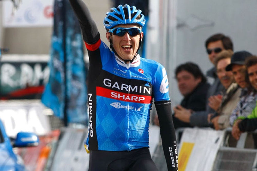 Dan Martin rode out of the breakaway to take the stage and overall lead in Catalunya. Photo: Graham Watson | <a id="www.grahamwatson.com" href="http://grahamwatson.com">www.grahamwatson.com</a>