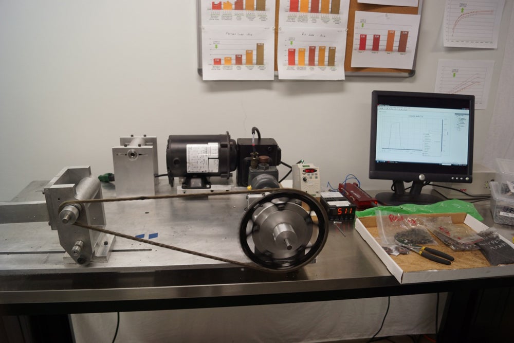 The full-tension chain friction test machine at Friction Facts.