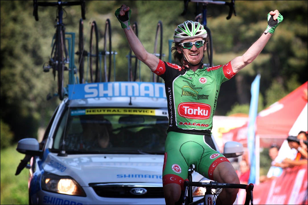 Mustafa Sayar won stage 6 at the Tour of Turkey and took the overall lead. Photo: Graham Watson | <a id="www.grahamwatson.com" href="http://grahamwatson.com">www.grahamwatson.com</a>