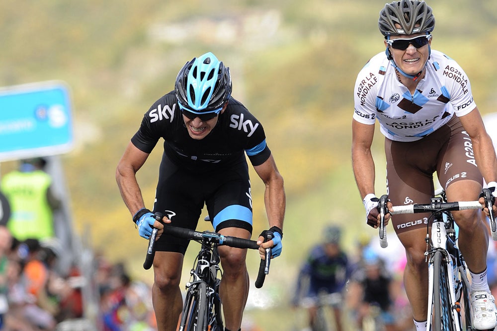Sergio Henao climbed into the overall lead at the Tour of the Basque Country on Wednesday. Photo: Graham Watson | <a id="www.grahamwatson.com" href="http://grahamwatson.com">www.grahamwatson.com</a>