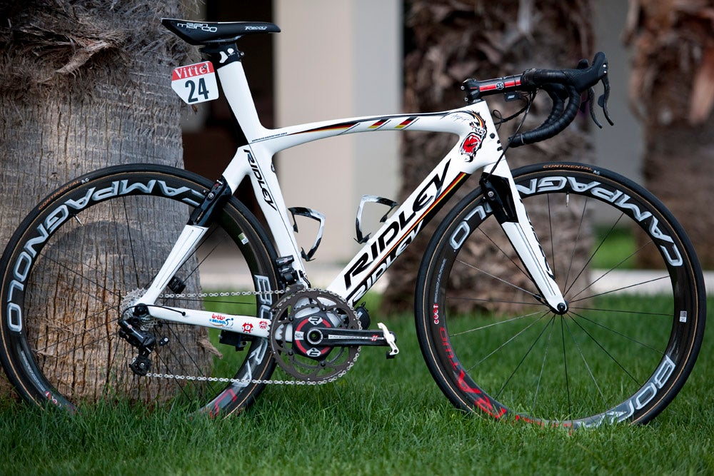 Lotto-Belisol's Andre Greipel won the German championships just before the Tour and showed up in Corsica with this new custom-painted Noah, playing off both his German champ colors and his long-time nickname: the Gorilla. Photo: Caley Fretz | VeloNews.com