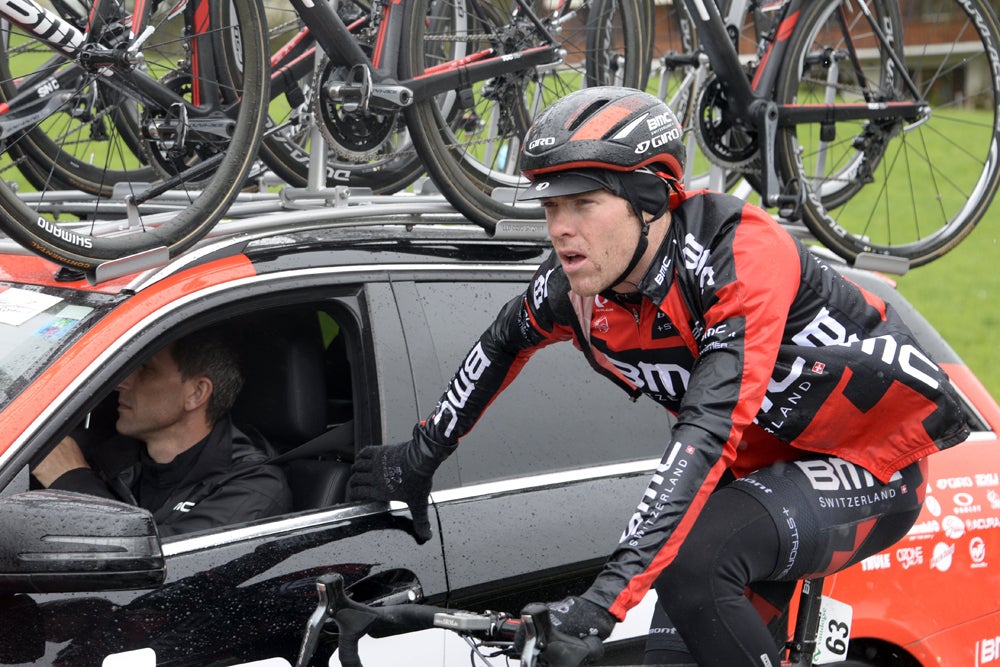 Brent Bookwalter will make plenty of trips to the team car for bottle runs during the Tour as he rides in support of Cadel Evans and Tejay van Garderen. Photo: Graham Watson | <a id="www.grahamwatson.com" href="http://grahamwatson.com">www.grahamwatson.com</a>