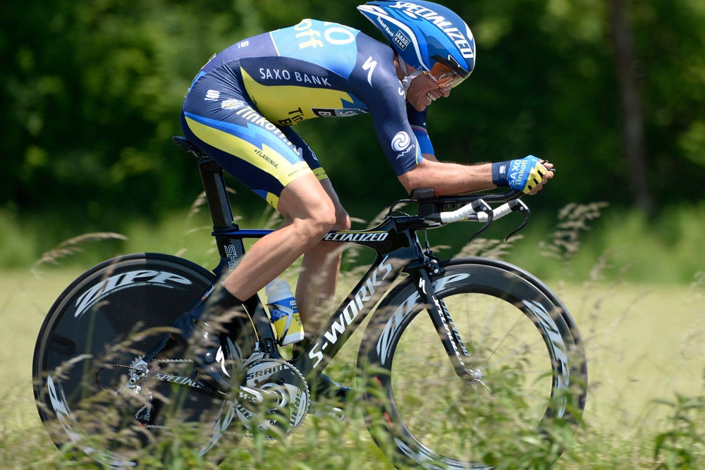 Alberto Contador lost almost three minutes in Wednesday's time trial at the Critérium du Dauphiné. Photo: Graham Watson | <a id="www.grahamwatson.com" href="http://grahamwatson.com">www.grahamwatson.com</a>