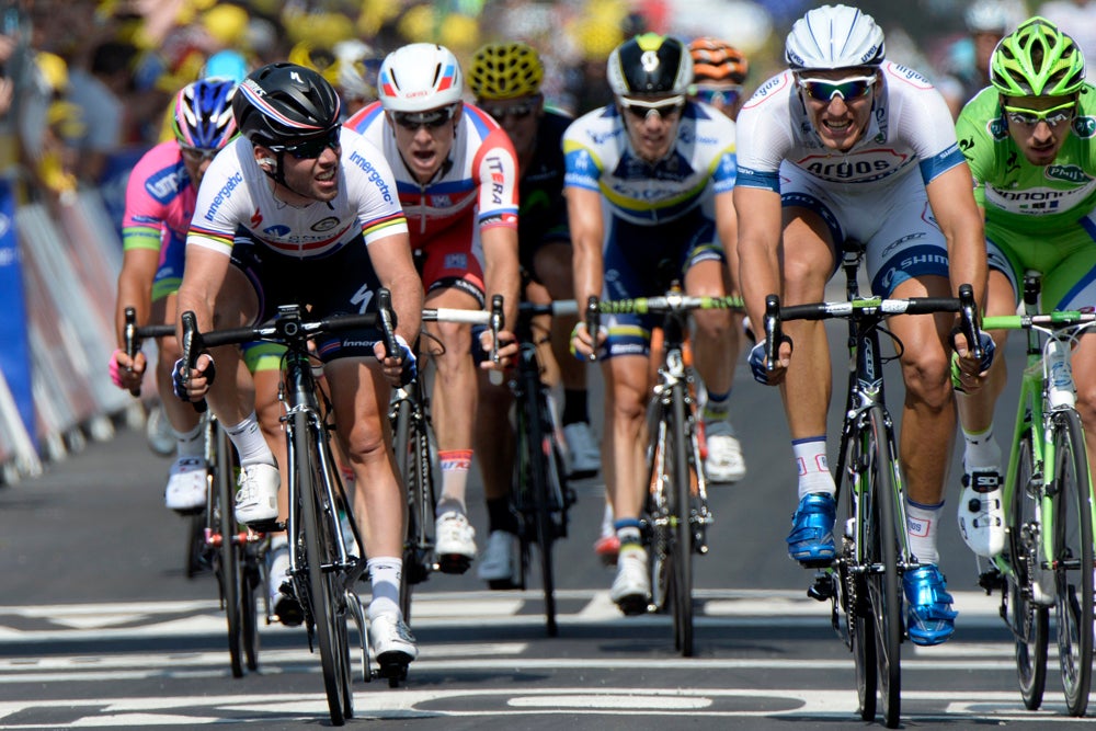 Marcel Kittel simply overpowered Mark Cavendish on Thursday for his third win of the 2013 Tour. Photo: Graham Watson | <a id="www.grahamwatson.com" href="http://grahamwatson.com">www.grahamwatson.com</a>