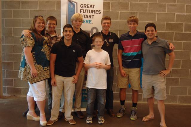 Ben King of RadioShack-Leopard poses with junior cyclists in Virginia during a summer stint in the U.S. Photo: <a id="3 Cats Photo" href="http://3catsphoto.printroom.com/">3 Cats Photo</a>