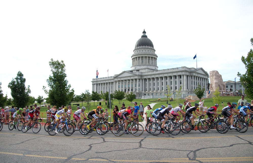 The Utah Capitol hosted the start and finish of the circuit race. Photo: Casey B. Gibson | <a href="http://www.cbgphoto.com">www.cbgphoto.com</a>
