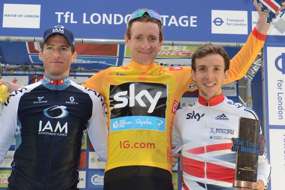 Bradley Wiggins topped the final podium at the 2013 Tour of Britain. Photo: Graham Watson | <a href="http://www.grahamwatson.com">www.grahamwatson.com</a>
