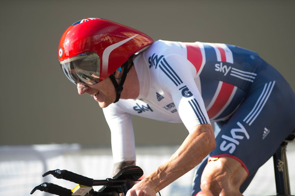 Bradley Wiggins said on Wednesday that he'd come a long way since he was fixing flats and stopping at gas stations for water in June. Photo: Casey B. Gibson | <a id="www.cbgphoto.com" href="http://cbgphoto.com">www.cbgphoto.com</a>