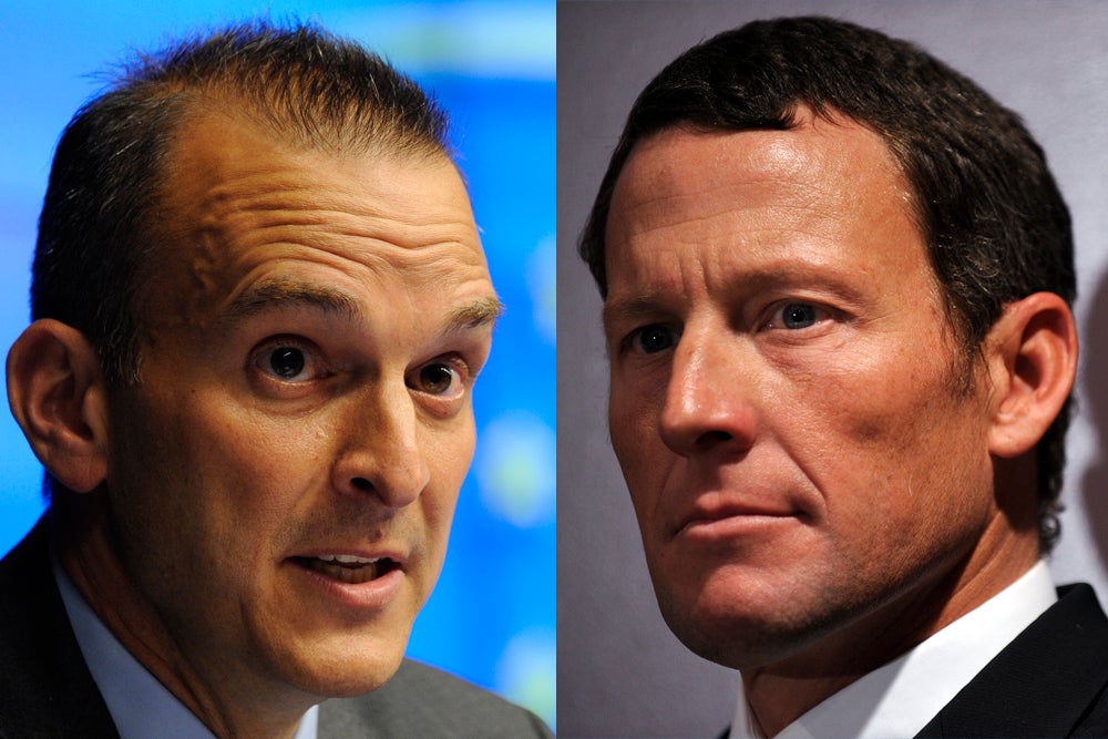Travis Tygart made a name for himself by exposing the doping practices of Lance Armstrong and the U.S. Postal Service team.  Photos: John Thys, Gabriel Bouys | AFP