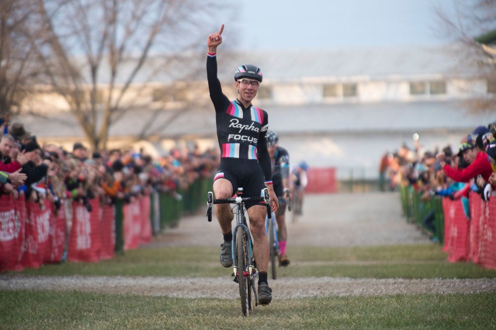 Jeremy Powers takes his second win of the weekend with a strong move on the final lap.
Photo: Casey B. Gibson | <a href="http://www.cbgphoto.com">www.cbgphoto.com</a>