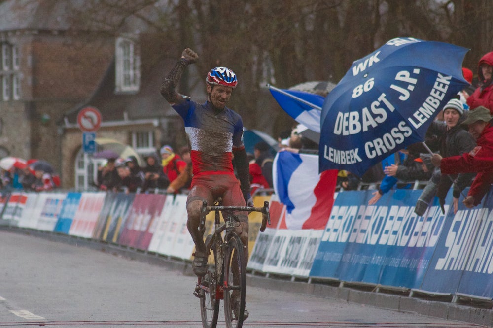 Francis Mourey claimed a big solo win on the muddy steeps in Namur. Photo: Dan Seaton