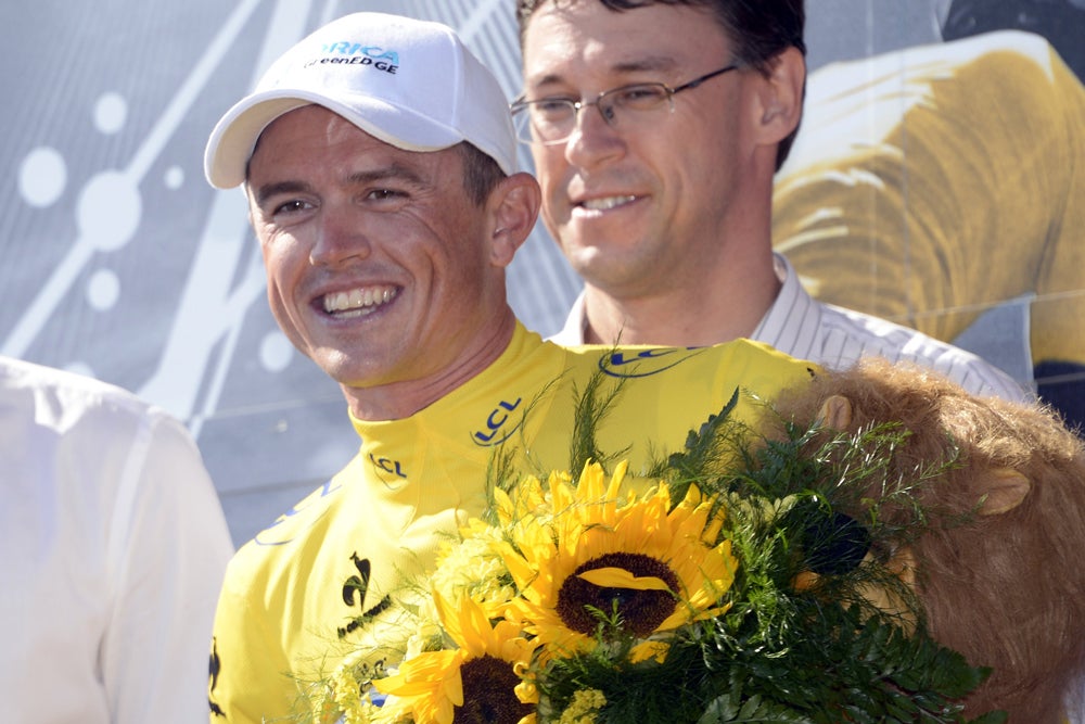 Simon Gerrans wore the yellow jersey for two days at the Tour de France this year. Photo: Graham Watson | <a id="www.grahamwatson.com" href="http://grahamwatson.com">www.grahamwatson.com</a>