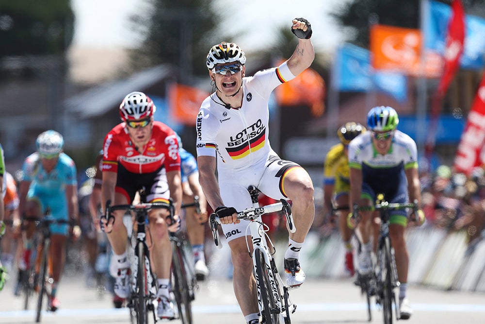 André Greipel won a record 15th career Tour Down Under stage on Friday. Photo: Mark Gunter | AFP